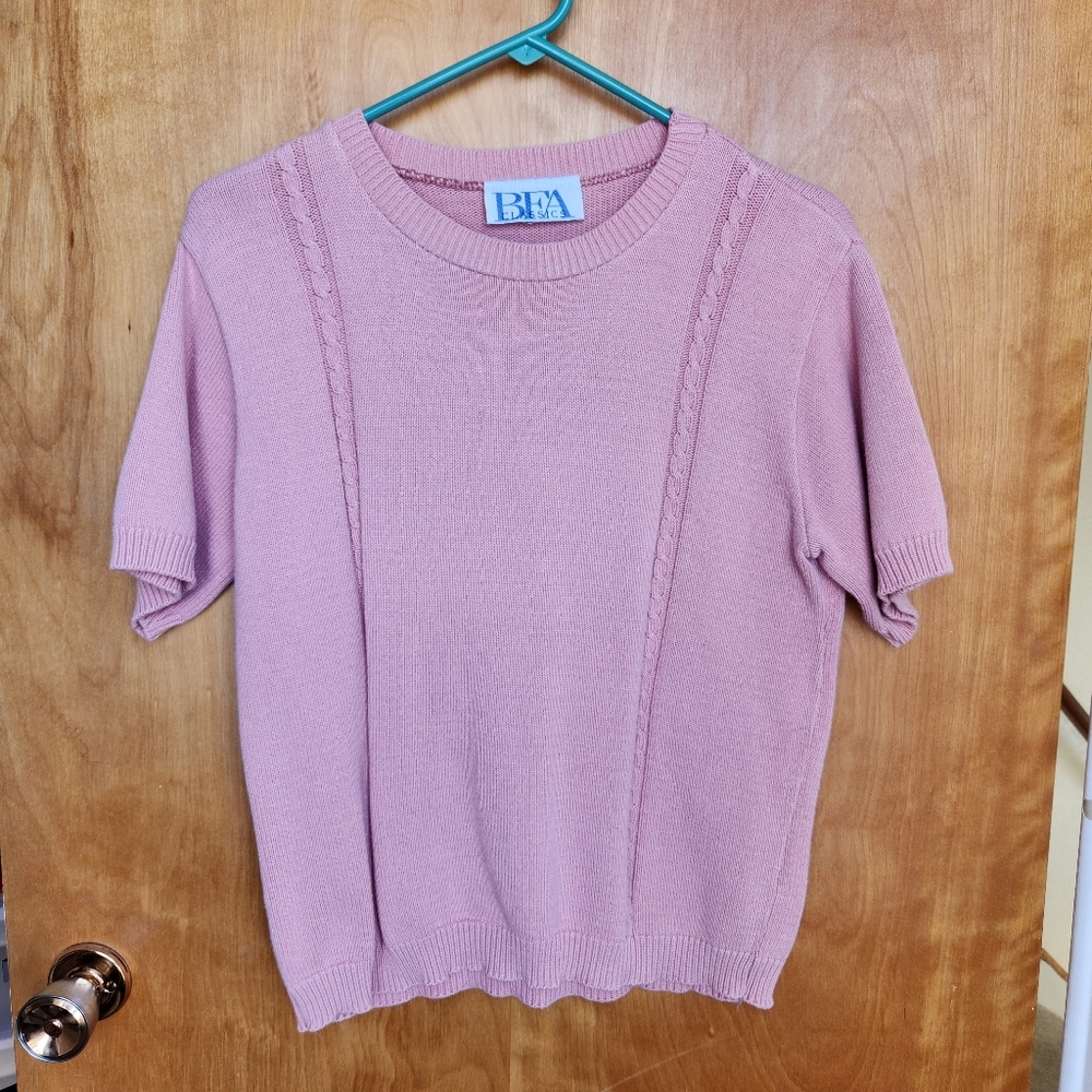 BFA Women's Pink Short Sleeve Knit Top